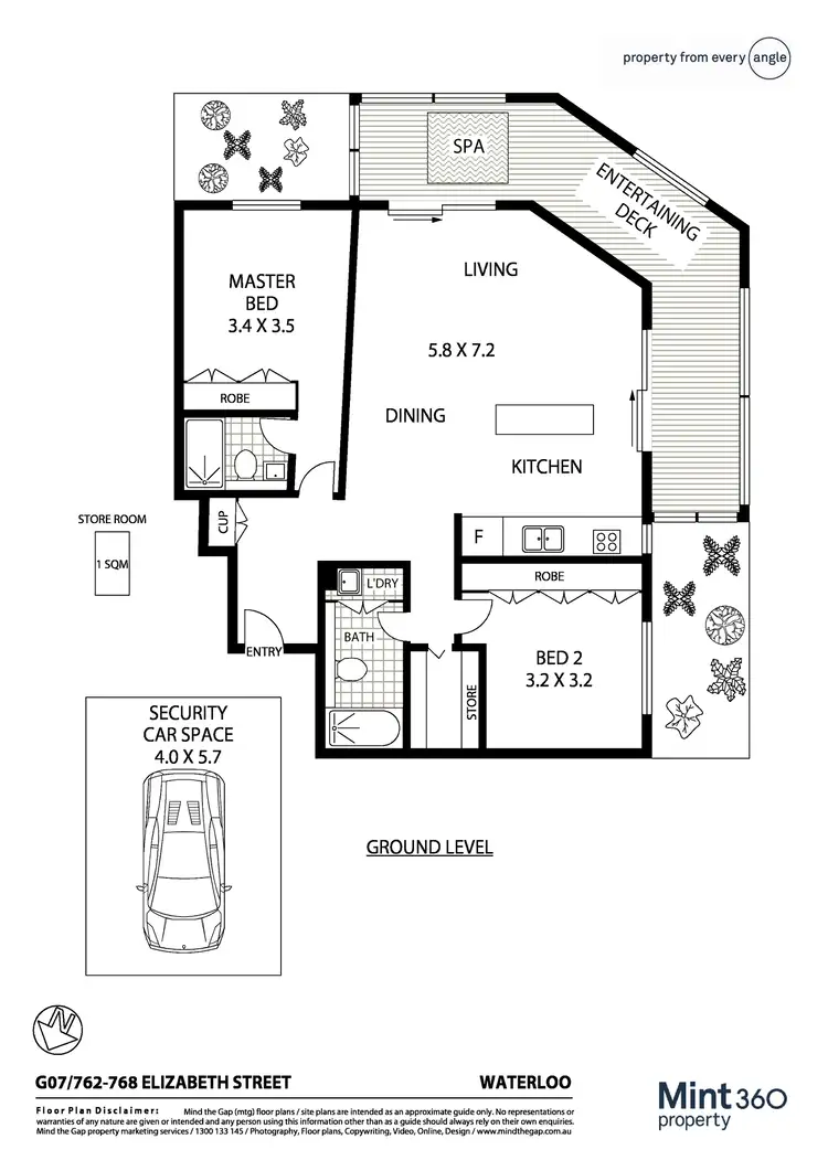 Floorplan of Homely apartment listing, G07/762-768 Elizabeth Street, Waterloo NSW 2017