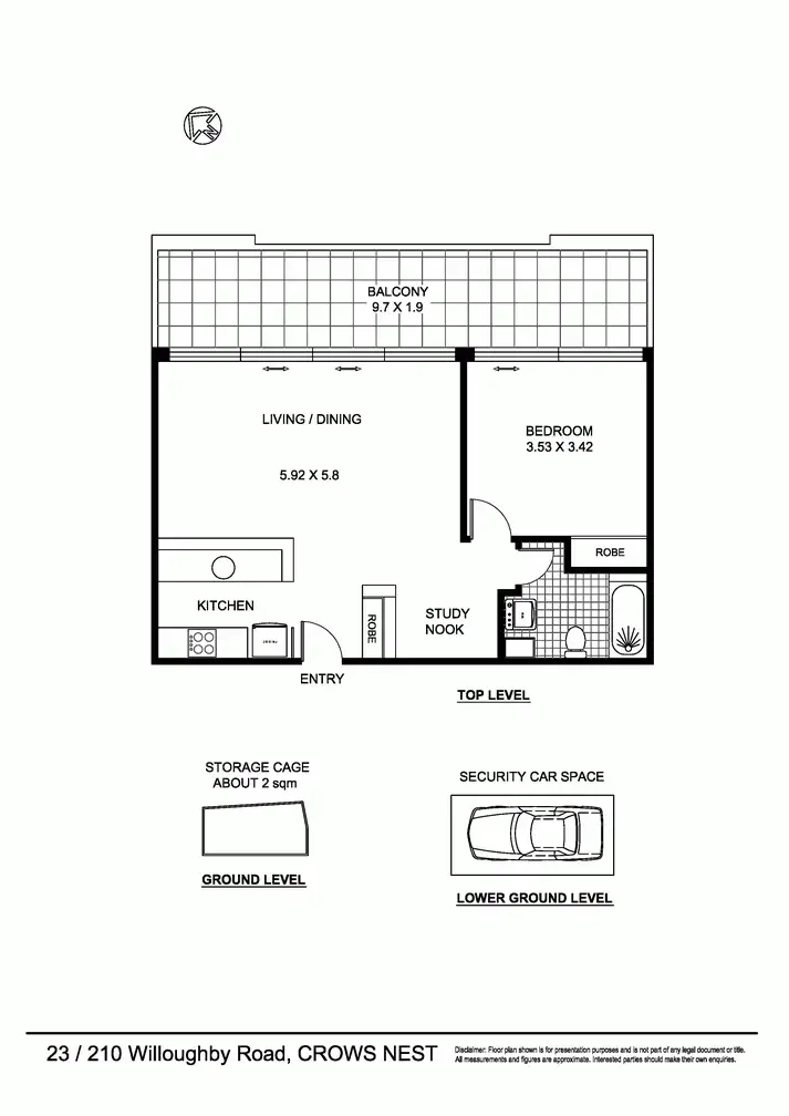 Floorplan of Homely apartment listing, 23/210 Willoughby Road, Naremburn NSW 2065