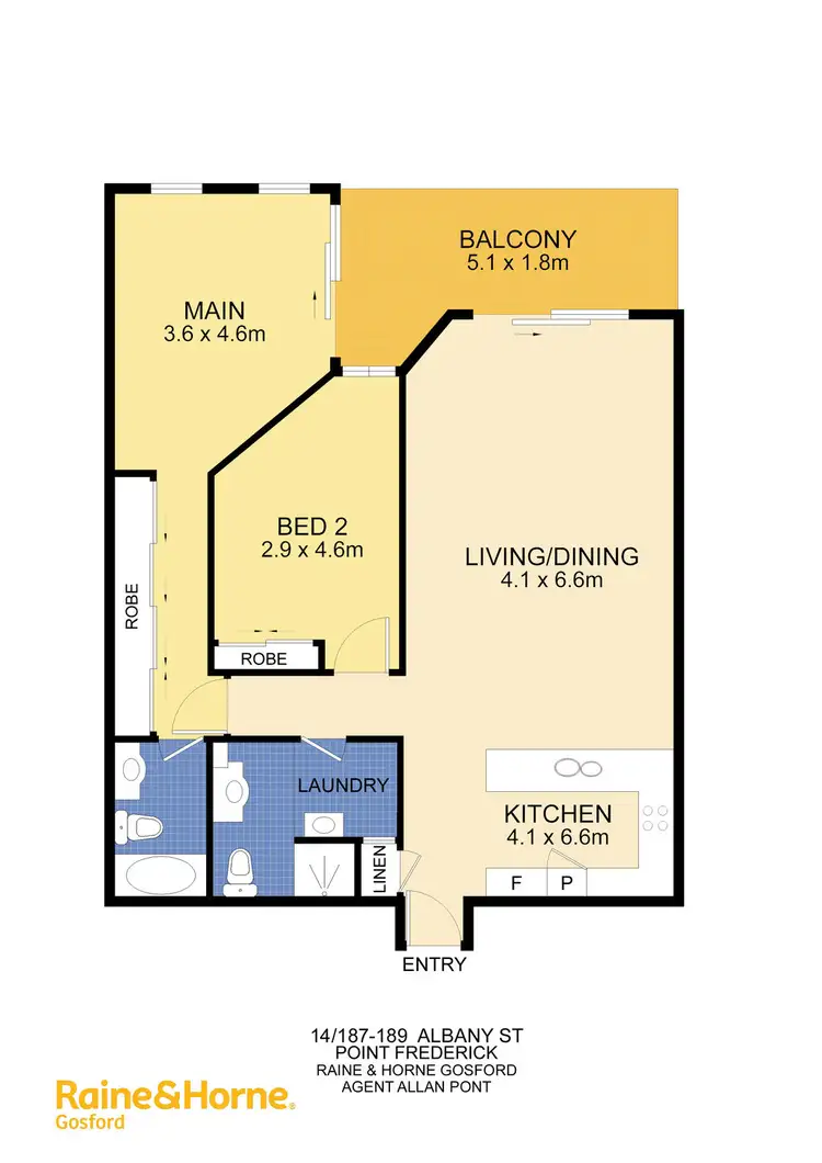 Floorplan of Homely unit listing, 14/187-189 Albany Street, Point Frederick NSW 2250