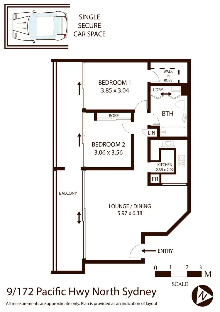 Floorplan of Homely apartment listing, 9/172 Pacific Highway, North Sydney NSW 2060