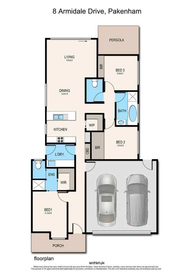 Floorplan of Homely house listing, 8 Armidale Drive, Pakenham VIC 3810