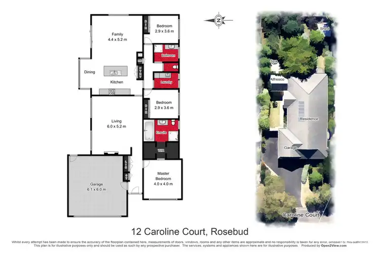 Floorplan of Homely house listing, 12 Caroline Court, Rosebud VIC 3939