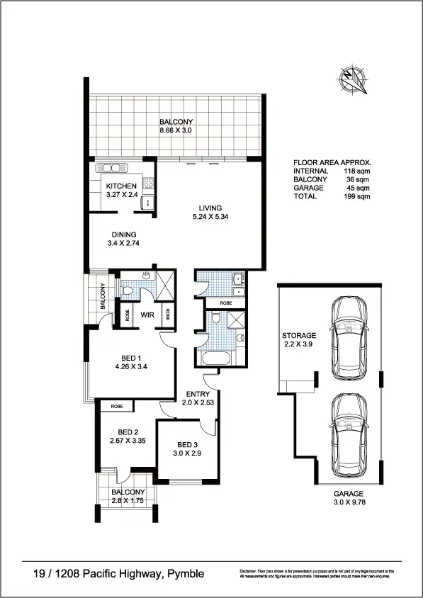 Floorplan of Homely apartment listing, 19/1208 Pacific Highway, Pymble NSW 2073