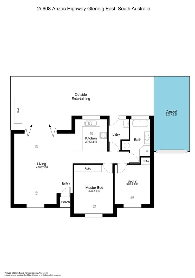 Floorplan of Homely unit listing, 2/608 Anzac Highway, Glenelg East SA 5045