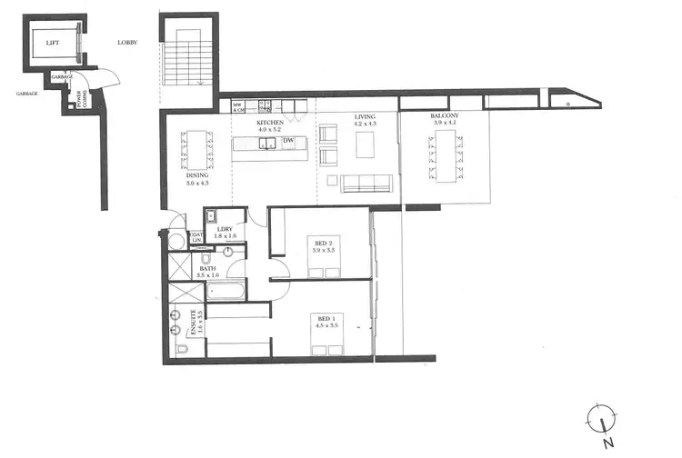 Floorplan of Homely apartment listing, 32/11 Leighton Beach Blvd, North Fremantle WA 6159