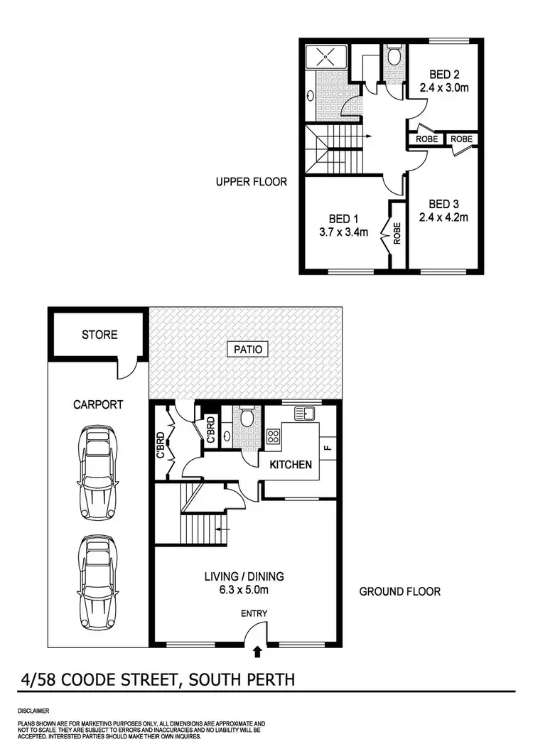 Floorplan of Homely townhouse listing, 4/58 Coode Street, South Perth WA 6151