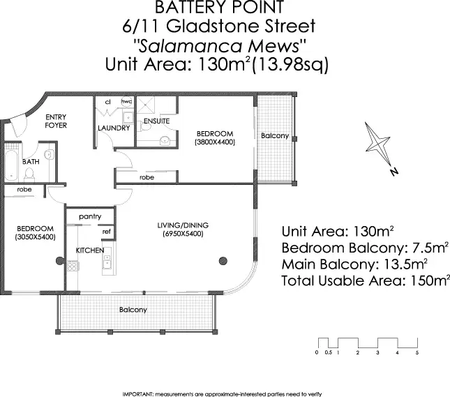 Floorplan of Homely apartment listing, 6/11 Gladstone Street, Battery Point TAS 7004