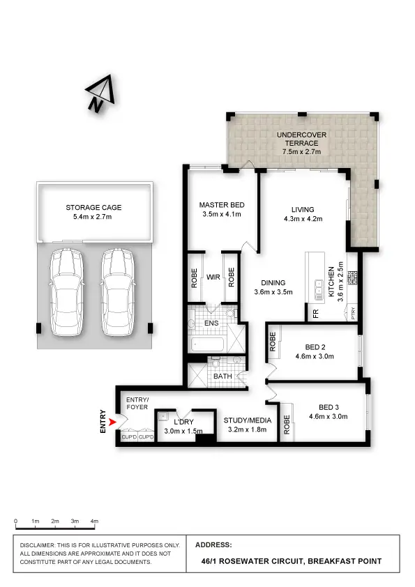 Floorplan of Homely apartment listing, 46/1 Rosewater Circuit, Breakfast Point NSW 2137