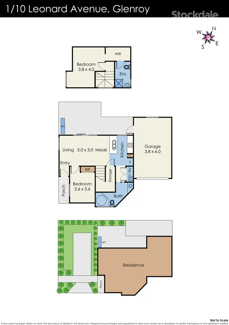 Floorplan of Homely townhouse listing, 1/10 Leonard Avenue, Glenroy VIC 3046