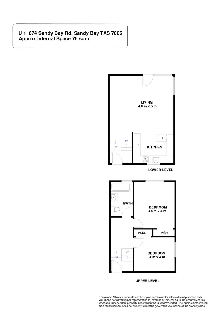 Floorplan of Homely townhouse listing, 1/674 Sandy Bay Road, Sandy Bay TAS 7005