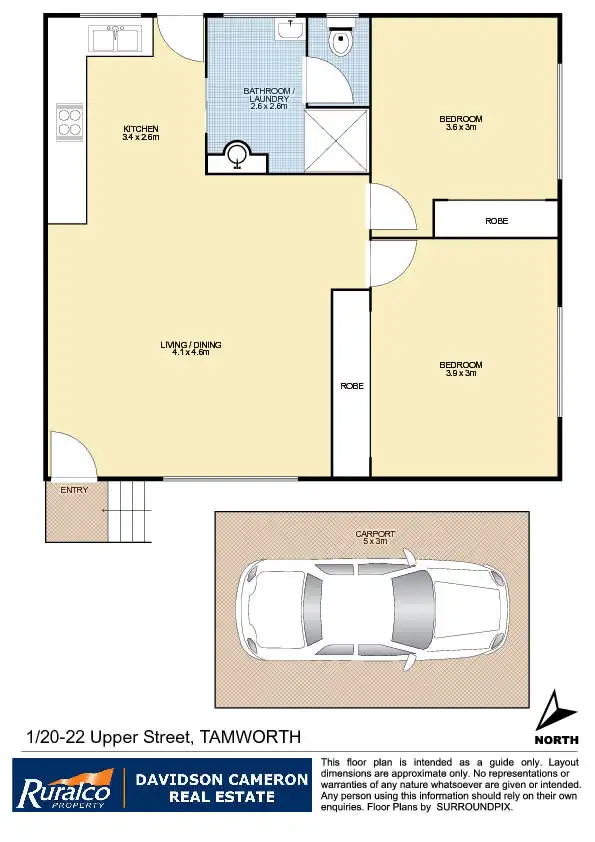 Floorplan of Homely unit listing, Unit 1, 20-22 Upper Street, Tamworth NSW 2340