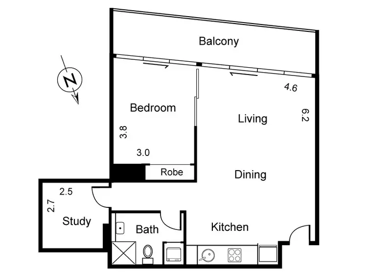 Floorplan of Homely apartment listing, 512/19 Pickles Street, Port Melbourne VIC 3207