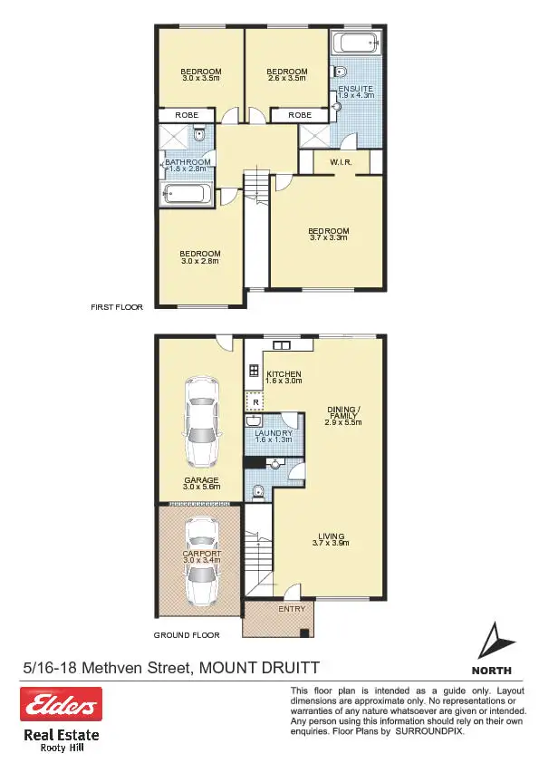 Floorplan of Homely townhouse listing, 5/16-18 Methven St, Mount Druitt NSW 2770