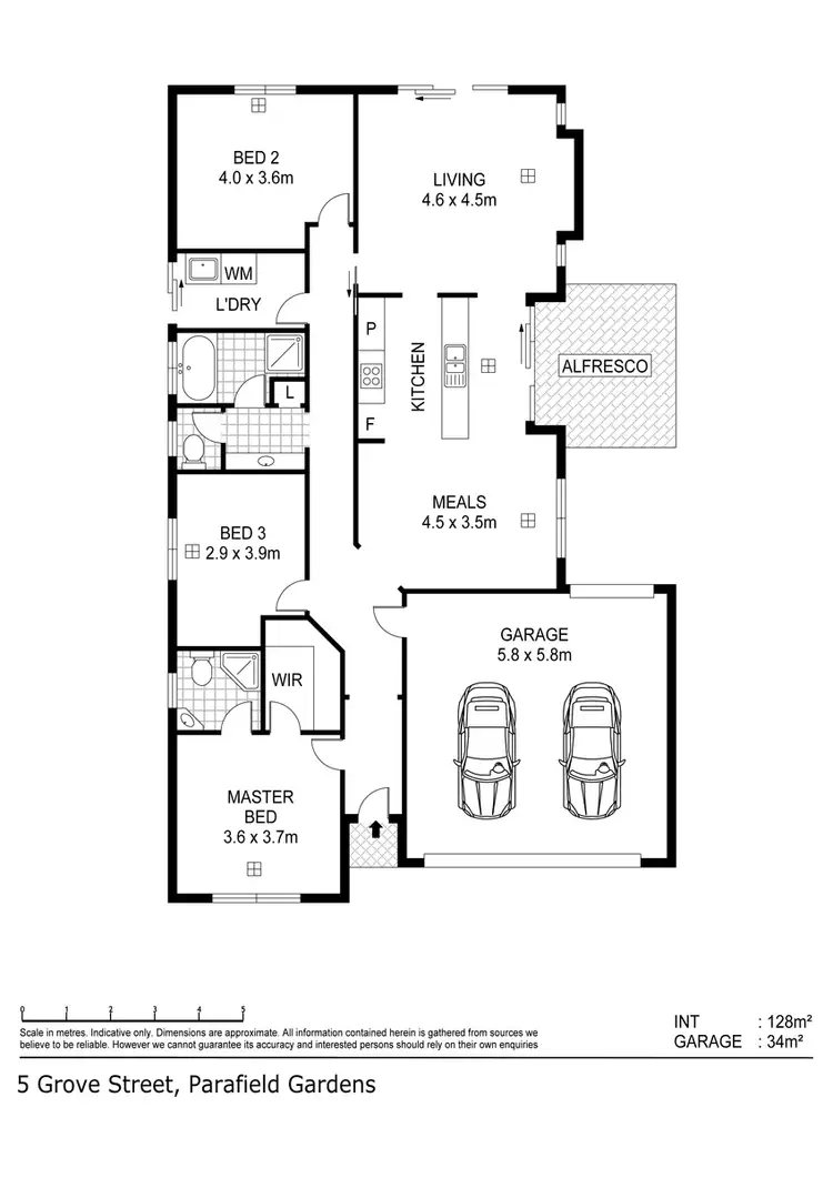 Floorplan of Homely house listing, 5 Grove St, Parafield Gardens SA 5107