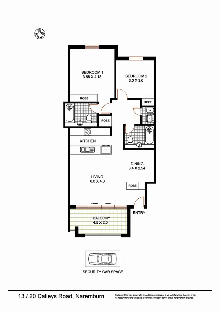 Floorplan of Homely apartment listing, 13/20 Dalleys Road, Naremburn NSW 2065