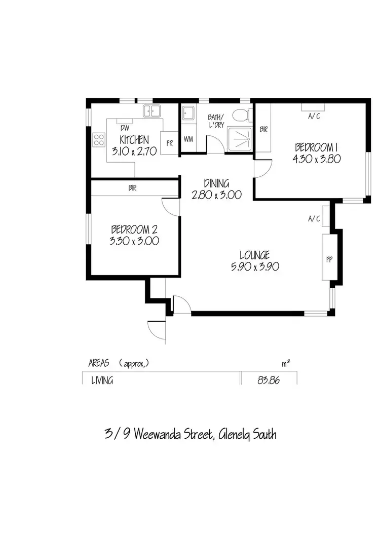 Floorplan of Homely unit listing, 4/9 Weewanda Street, Glenelg South SA 5045
