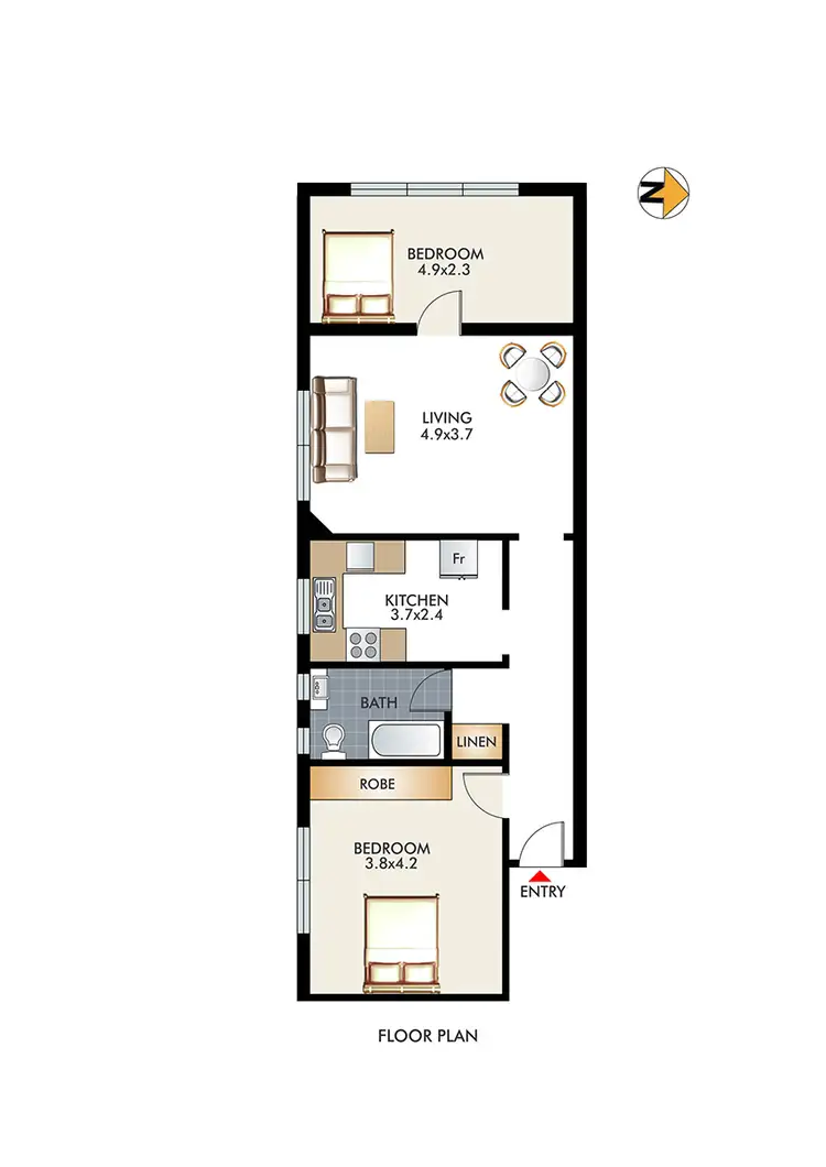 Floorplan of Homely apartment listing, 6/22 Moore Street, Bondi NSW 2026