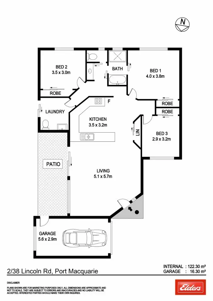 Floorplan of Homely villa listing, 2/38 Lincoln Road, Port Macquarie NSW 2444
