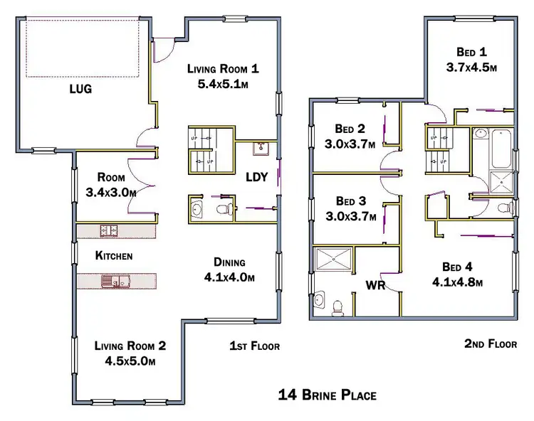 Floorplan of Homely house listing, 14 Brine Place, Underwood QLD 4119