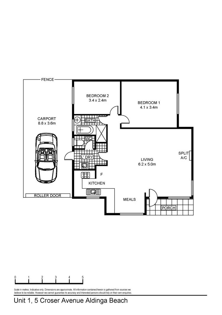 Floorplan of Homely house listing, Unit 1/5 Croser Avenue, Aldinga Beach SA 5173