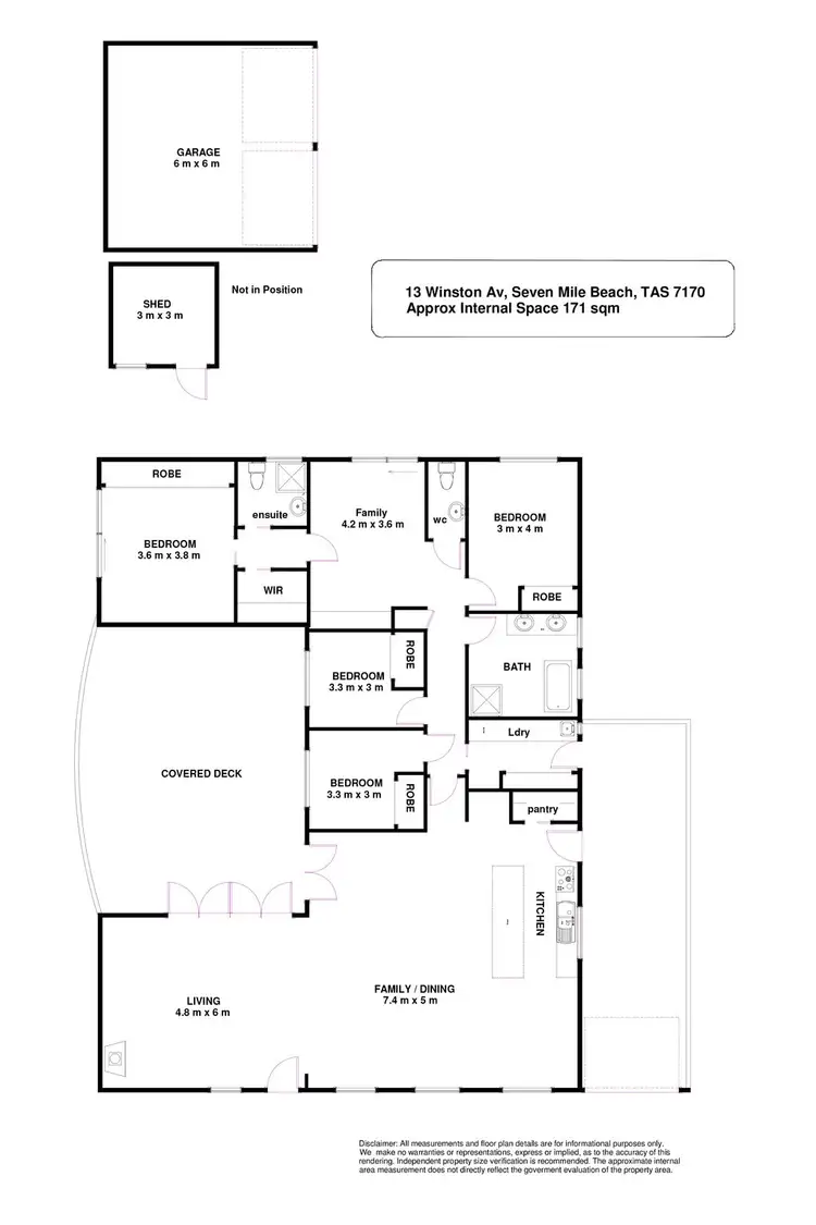 Floorplan of Homely house listing, 13 Winston Avenue, Seven Mile Beach TAS 7170