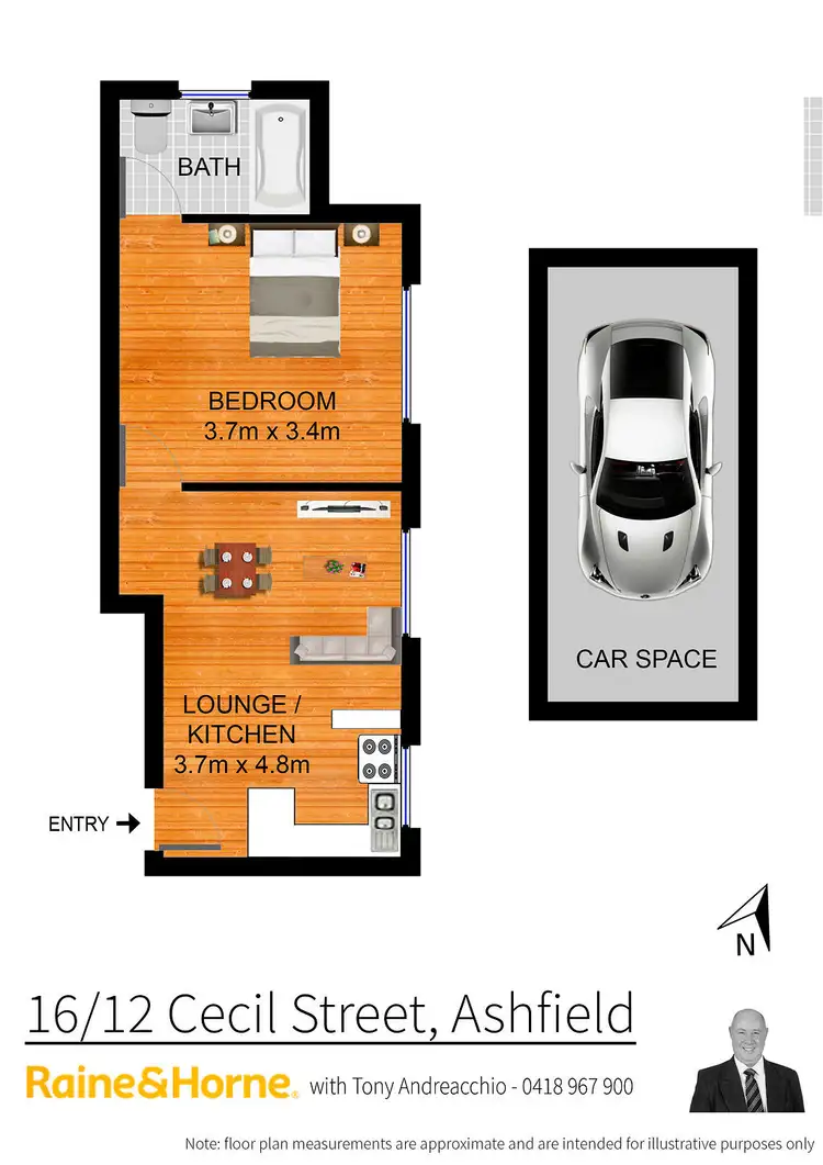 Floorplan of Homely unit listing, 16/12 Cecil Street, Ashfield NSW 2131