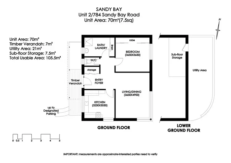 Floorplan of Homely unit listing, 2/784 Sandy Bay Road, Sandy Bay TAS 7005
