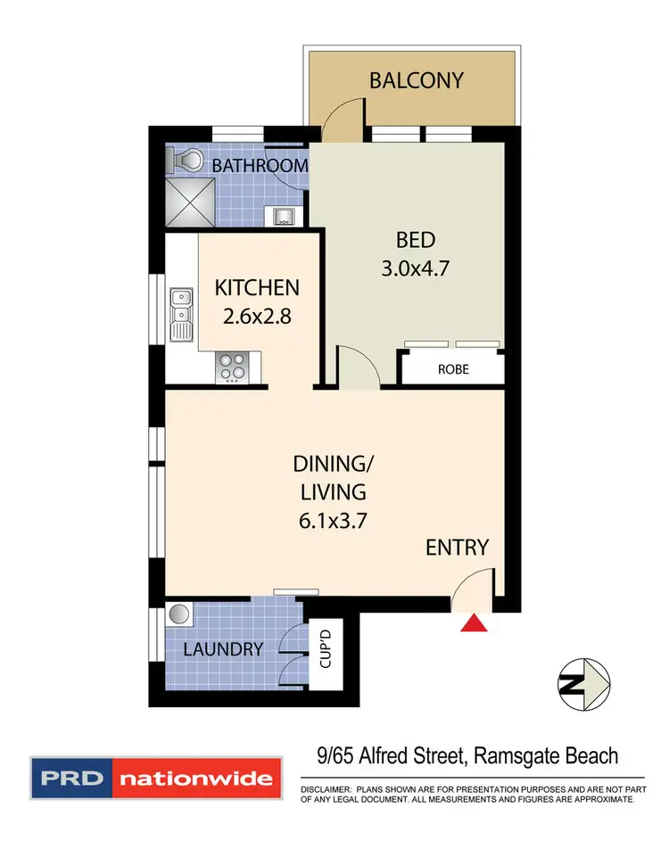 Floorplan of Homely unit listing, 9/65 Alfred Street, Ramsgate Beach NSW 2217