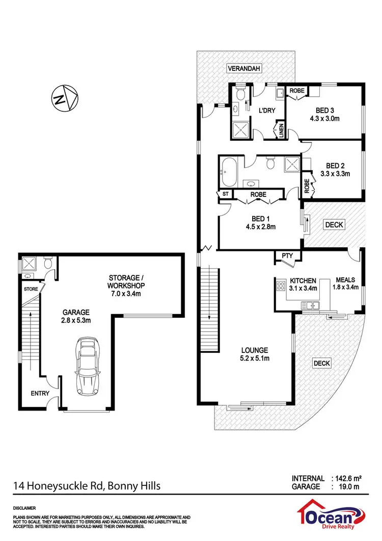 Floorplan of Homely house listing, 14 Honeysuckle Road, Bonny Hills NSW 2445
