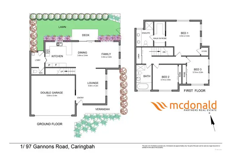 Floorplan of Homely townhouse listing, 1/97 Gannons Road, Caringbah South NSW 2229