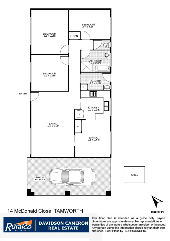 Floorplan of Homely house listing, 14 McDonald Crescent, Tamworth NSW 2340