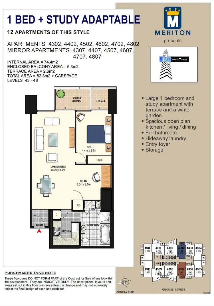 Floorplan of Homely apartment listing, 4807/93 Liverpool Street, Sydney NSW 2000