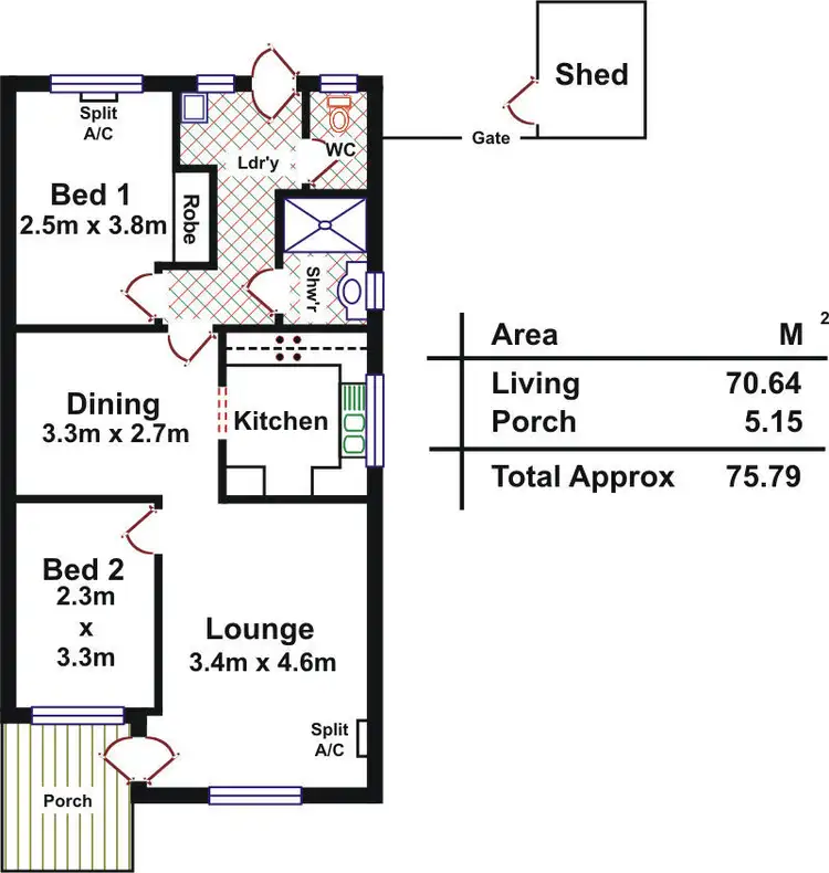 Floorplan of Homely house listing, Unit 5/163 Murray Street, Gawler SA 5118