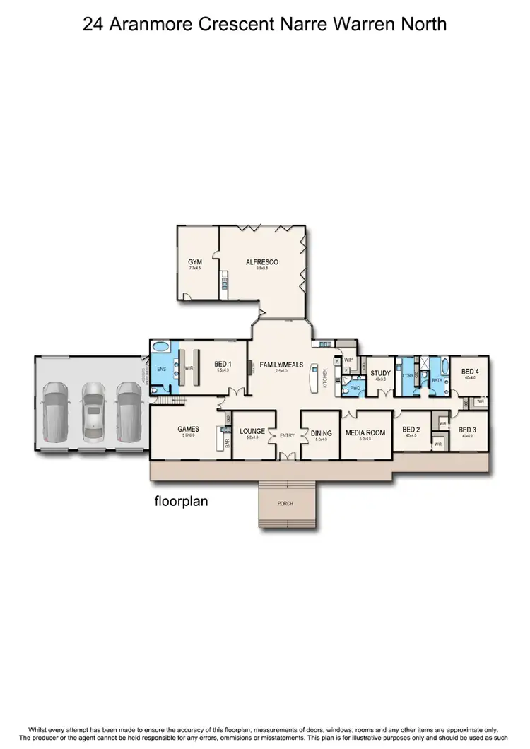 Floorplan of Homely house listing, 24 Aranmore Crescent, Narre Warren North VIC 3804