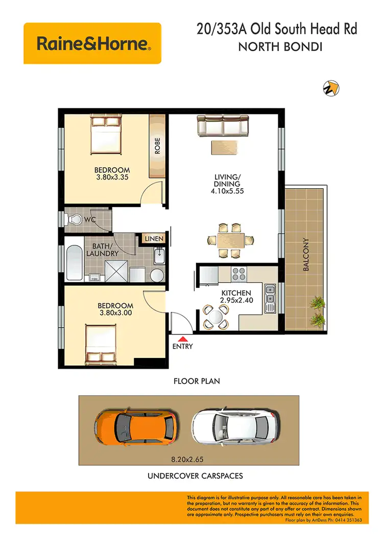 Floorplan of Homely apartment listing, 20/353a Old South Head Road (enter via Brassie St), North Bondi NSW 2026