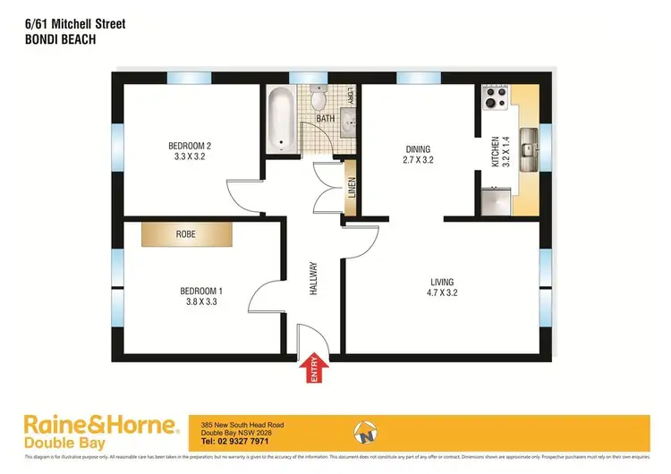 Floorplan of Homely apartment listing, 6/61 Mitchell Street, Bondi Beach NSW 2026