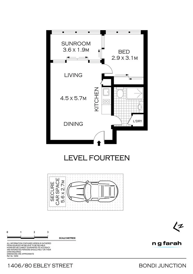 Floorplan of Homely apartment listing, 1406/80 Ebley Street, Bondi Junction NSW 2022