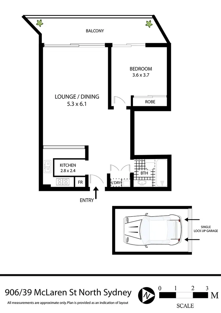 Floorplan of Homely apartment listing, 906/39 McLaren Street, North Sydney NSW 2060