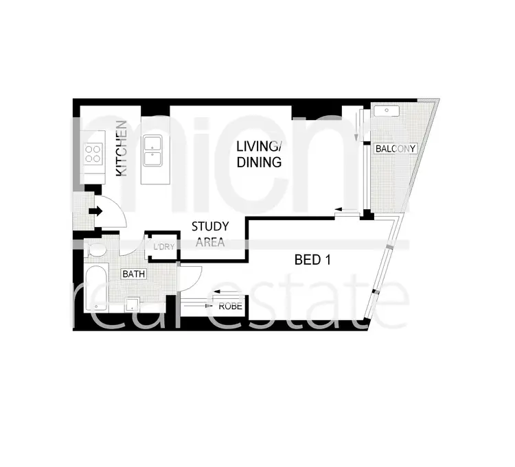Floorplan of Homely apartment listing, 1304/180 City Road, Southbank VIC 3006