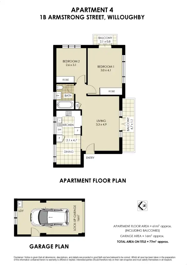 Floorplan of Homely apartment listing, 4/1B Armstrong Street, Willoughby NSW 2068