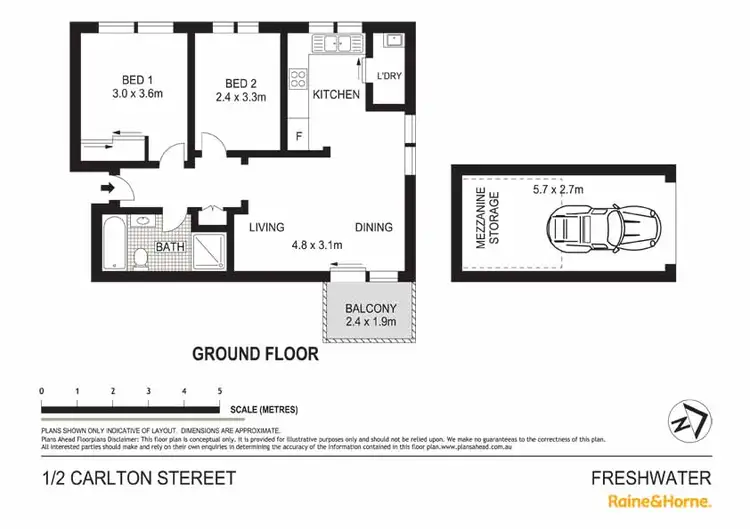 Floorplan of Homely unit listing, 1/2 Carlton Street, Freshwater NSW 2096