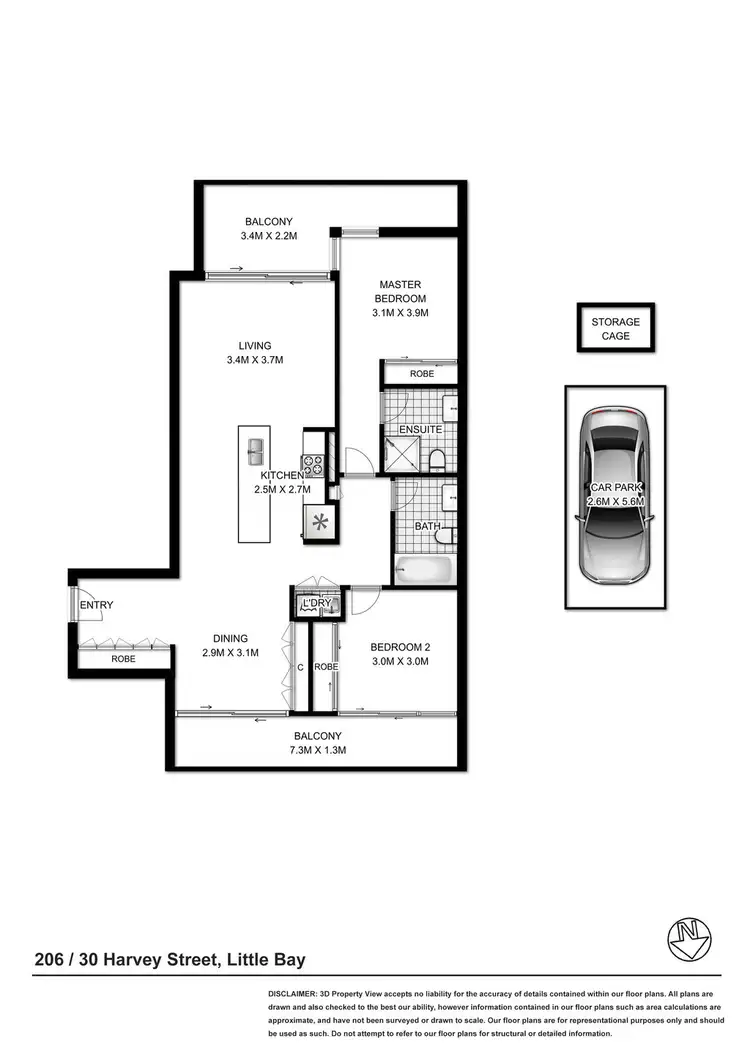 Floorplan of Homely apartment listing, 206/30 Harvey Street, Little Bay NSW 2036