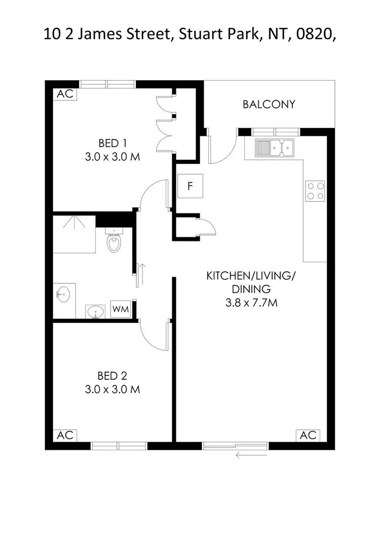 Floorplan of Homely unit listing, 10/2 James Street, Stuart Park NT 820