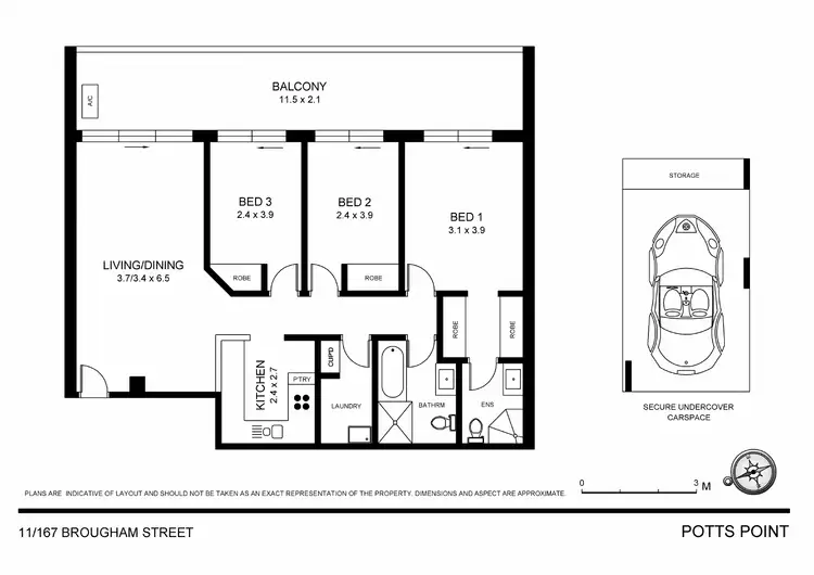 Floorplan of Homely apartment listing, 11/167 Brougham Street, Potts Point NSW 2011