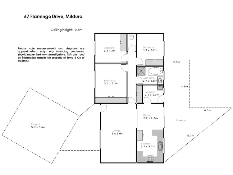 Floorplan of Homely house listing, 67 Flamingo Drive, Mildura VIC 3500