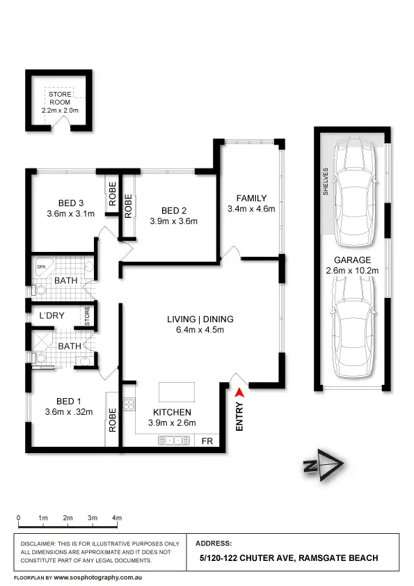 Floorplan of Homely unit listing, 5/120 Chuter Avenue, Ramsgate Beach NSW 2217