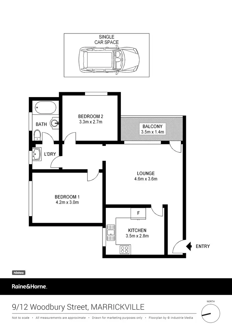 Floorplan of Homely apartment listing, 9/12 Woodbury Street, Marrickville NSW 2204
