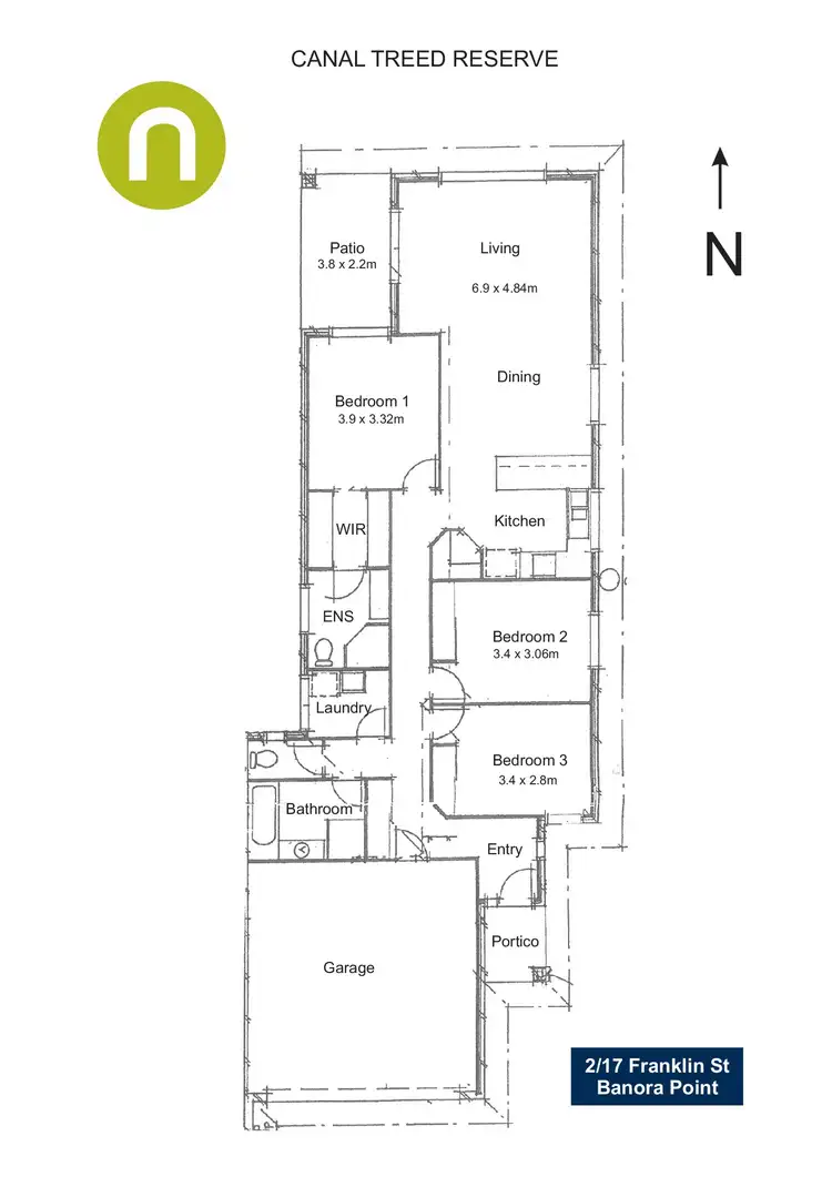 Floorplan of Homely semi-detached listing, 2 / 17 Franklin Street, Banora Point NSW 2486