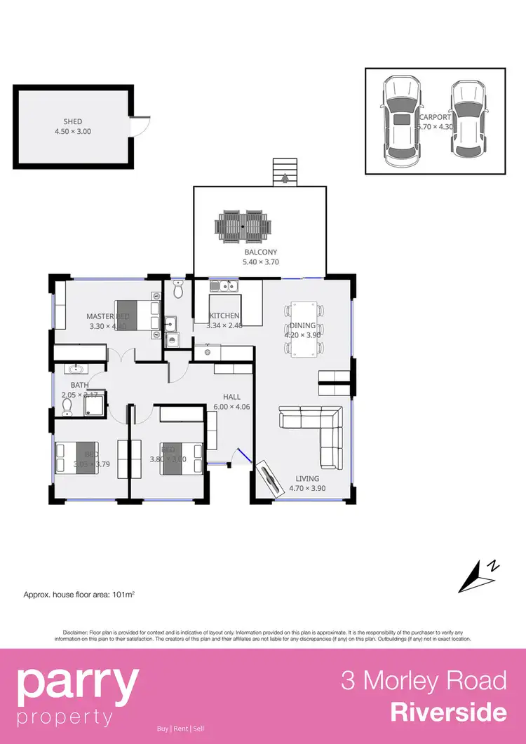 Floorplan of Homely house listing, 3 Morley Road, Riverside TAS 7250