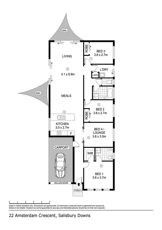 Floorplan of Homely house listing, 22 Amsterdam Crescent, Salisbury Downs SA 5108
